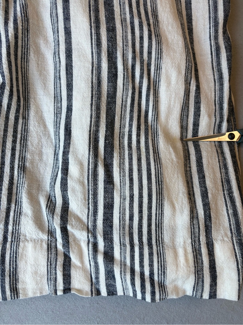 Gibson Latimer Striped Sleeveless Wide-Leg Linen Jumpsuit in Cream and Navy Sz L - Picture 13 of 13